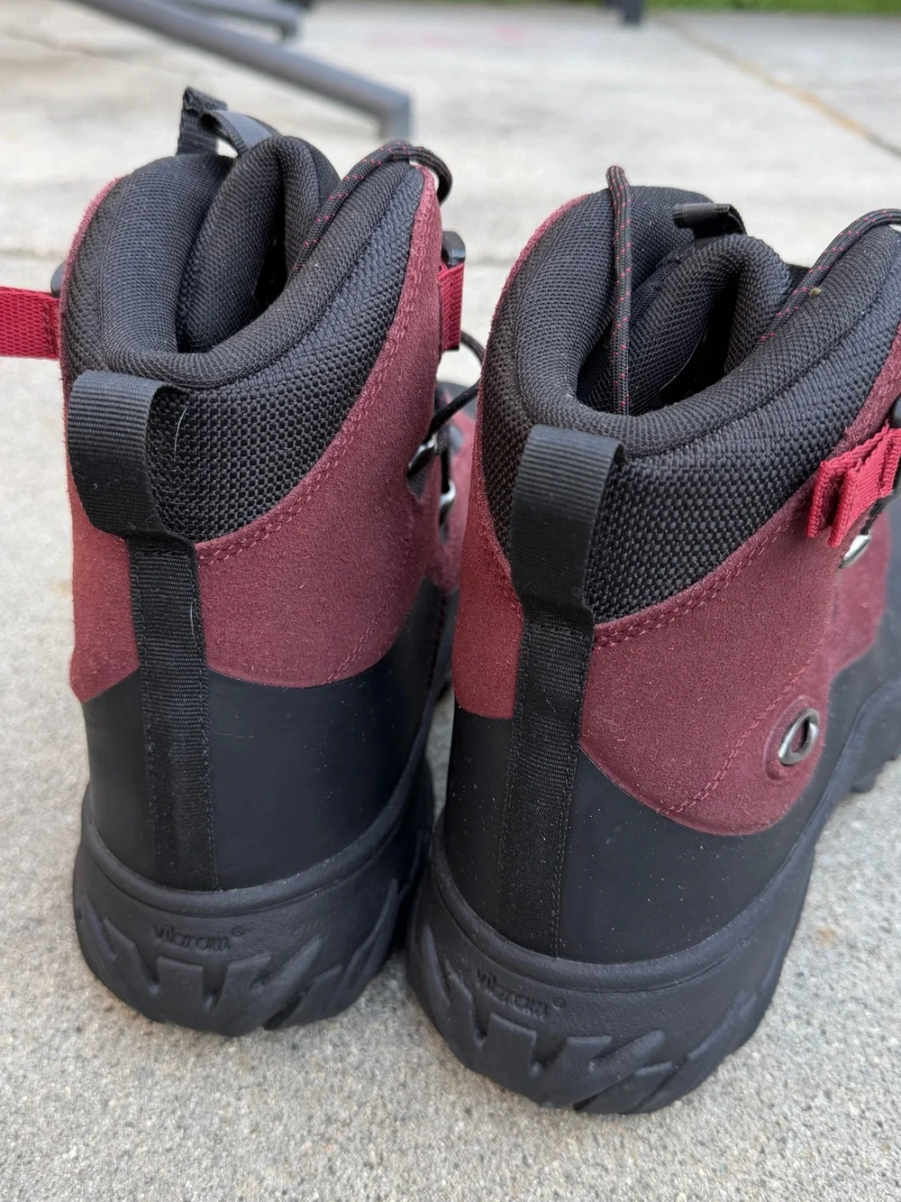 Oakley Men's Meridian Burgundy and Black High-Top Outdoor Boots with Strap